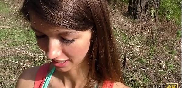  HUNT4K. Cash makes pretty babe Susan Ayn ready for blowjob and anal in park